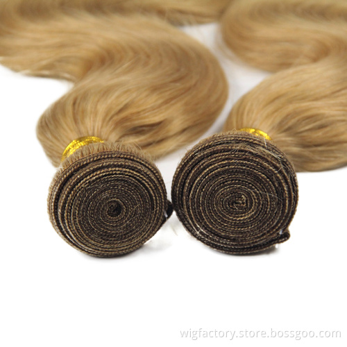 Cheap 10A 100% human brazilian 27 blonde bundles cuticle aligned 27 hair bundles body wave color 27 human hair bundle